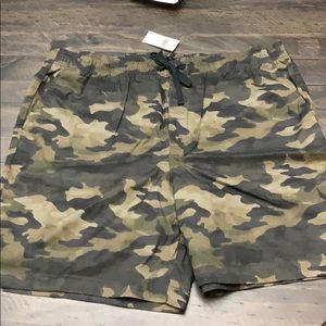 Green and Black Camouflage Shorts